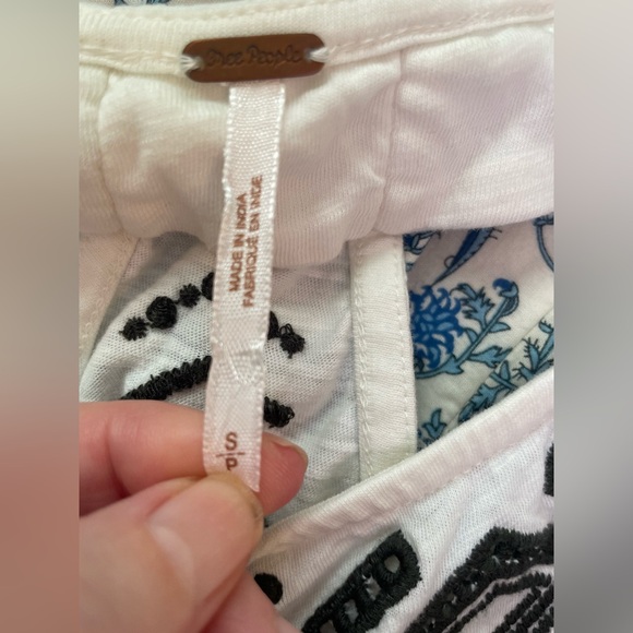 Free People Toosaloosa Slub Meadows Ivory Embroidered Midi Dress Size S Boho - Picture 10 of 11